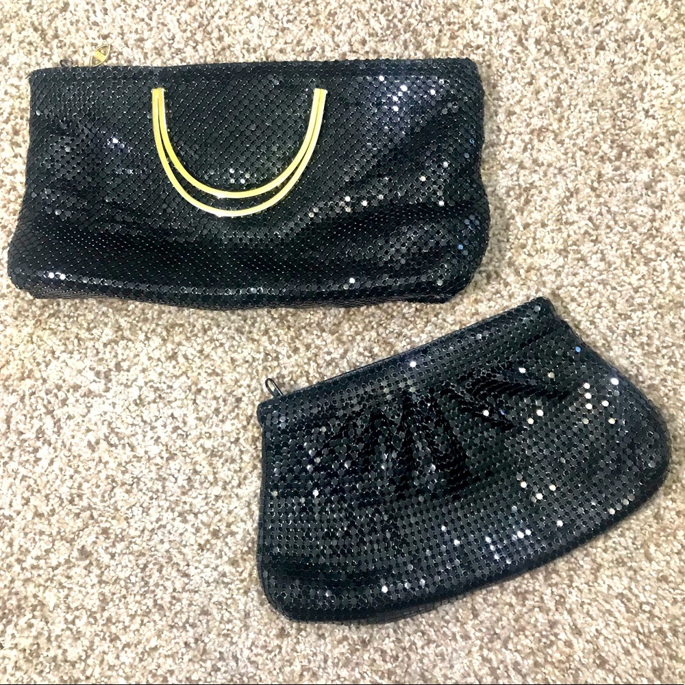 Set of 2 vintage mesh clutches
